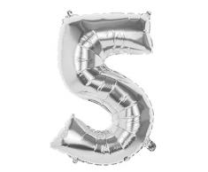 Boland 22035 Folienballon Zahl 5 Silber 86 cm