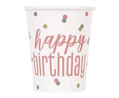 Unique Party 84896 Papierbecher, rose gold