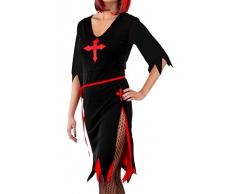 Folat 23735 Kleid Halloween Damen Teufel, M/L, schwarz/rot Costume