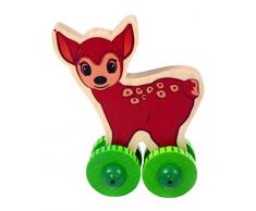 Hess Holzspielzeug 10863 - Rollitier aus Holz Reh, ca. 10 cm