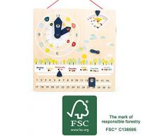 Small Foot 11625 Lerntafel Educate aus FSC zertifiziertem Holz zum Lernen von Uhrzeit, Wetter, Wochentagen UVM, ab 3 Spielzeug