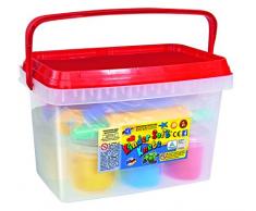 Feuchtmann Spielwaren 6280552 - Kinder Soft Knete/Lufttrocknende Modelliermasse 3+, 6 Dosen á 150 g inkl. Walze, Teigrädchen, Ausstechförmchen, Teigrolle und Modellierwerkzeugen