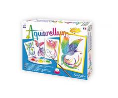 Sentosphere 3900060 Aquarellum Junior, Malset für Kinder, Motiv Paradiesvögel, Bastelset, Kreativ-Set, DIY