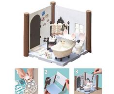 Bandai – Haco Room – Set für Davids Badezimmer – 72 Teile zum Zusammenbauen – Puppe David, Zimmer und zahlreiche Accessoires – Mini-Spielwelt – Bauspielset – 35452