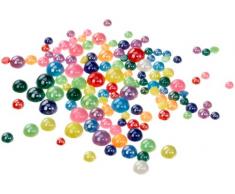 folia 1249 - Schmucksteine, Halbperlen, perlmutt, 125 Stück, Größen und Farben sortiert - ideal zum Verzieren von Grußkarten, Scrapbooking und anderen Bastelarbeiten