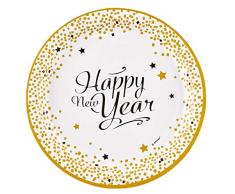 amscan 9902270 8 Teller Wishes, weiß/Gold, Durchmesser: 23 cm