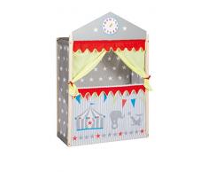 roba Kasperletheater, extragroßes Puppentheater aus Holz, Kaspertheater freistehend mit Stoffbespannung