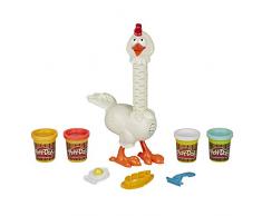 Play-Doh Animal Crew Cluck-a-Dee Verrücktes Huhn, Bauernhof-Spielset mit 4 Play-Doh Farben Knete