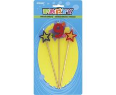 Unique Party Supplies Star Geburtstagskerzen, 3 Stück