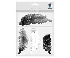 Ursus 56480001F Deko Papierfedern, schwarz/weiß, 24 Stück, Federn