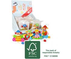 Small Foot 10960 Display Hampelmann aus Holz, FSC 100%-Zertifiziert, 16-er Set Spielzeug, Mehrfarbig