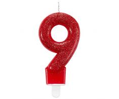 amscan 9900770 7,6 cm Glitzer Zahl 9 Geburtstag Kerze