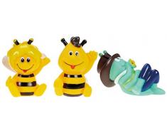 Lena 65516 - Wasserspritztiere Biene Maja 3er Set, mit Spritzfiguren Maja, Willi und Grashüpfer Flip, Badespielzeug Set mit 3 Wasserspritzer für Kinder ab 1 Jahr, Wasserspielzeug Set mit Spritztieren