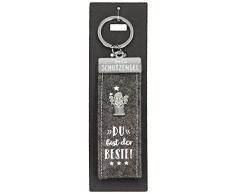 Depesche 10890.010 Schlüsselanhänger aus Filz, mit Schutzengel und Aufschrift, Du bist der Beste, grau, ca. 15 cm