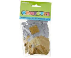 Unique Party 63598 quadratisch Silber und Gold Gewebe Papier Konfetti