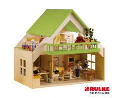 Rülke Holzspielzeug 23194 Puppenhaus, holzfarben, pink