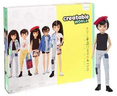 Creatable World GGG54 - Deluxe Charakter Puppen Set, individuell gestaltbare gender neutrale Puppe mit schwarzen, glatten Haaren, Spielzeug ab 6 Jahren