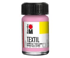 Marabu 17160039236 - Textil Stoffmalfarbe hellrosa 15 ml, Stoffdruckfarbe auf Wasserbasis, für helle Stoffe, waschbeständig bis 60°C, weicher Griff, einfache Fixierung durch Bügeln o. Backofen