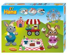 Hama 3153 Geschenkpackung Jahrmarkt, Bügelperlen Midi, ca. 4000 Stück inklusive Stiftplatten und Zubehör