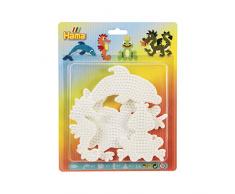 Hama 4584 Stiftplatten für Midi Perlen, Delfin, Drache, Seepferdchen und Kleiner Frosch