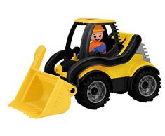 Lena 01622 - Truckies Schaufellader, stabiles Baustellen Fahrzeug ca. 22 cm, kleines Spielfahrzeug Radlader für Kinder ab 2 Jahre, robuster Spielzeug Lader für Sandkasten, Strand und Kinderzimmer