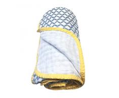 Motherhood Baumwoll-Musselin Babydecke, 2-lagig, 95x110cm, vorgewaschen, blau Classics