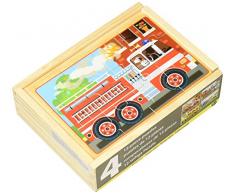 Melissa & Doug 4 Verschiedene Holzpuzzle - Fahrzeuge (48 Teile)