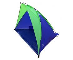 Idena 40321 - Strandmuschel Lido mit UV Schutz 40+, ca. 2,7 x 1,2 x 1,2 m, leicht und kompakt für den Transport, ideal für Strand, Freibad, Garten und im Urlaub, grün