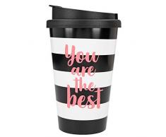 Depesche 2180.045 to-Go Becher aus Kunststoff mit Spruch, 350 ml, You Are The Best, pink, Mehrfarbig