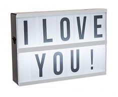 Out of the blue 57/6062 Beleuchtete Anzeigetafel mit 60 Buchstaben und Zeichen, A5 Format, aus Kunststoff, batteriebetrieben, im Geschenkkarton