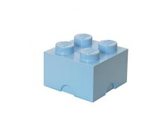 LEGO Aufbewahrungsstein, 4 Noppen, Stapelbare Aufbewahrungsbox, 5,7 l, hellblau