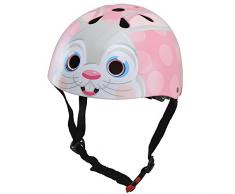 Kiddimoto Fahrrad Helm für Kinder - CE-Zertifizierung Fahrradhelm - Design Sport Helm für skates, roller, scooter, laufrad - Rosa Hase - S (48-53cm)
