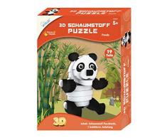MAMMUT 156011 Bastelset 3D Puzzle Panda, Puzzlespiel mit Safari Tieren, Tierpuzzle aus Schaumstoff, Komplettset mit Puzzleteilen und Anleitung, Kreatives Puzzleset für Kinder ab 5 Jahre
