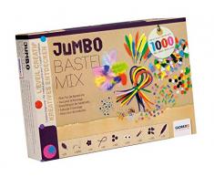 GLOREX 6 1214 072 - Jumbo Bastel Mix, über 1000 Teile, umfangreiches Bastelset mit Federn, Pompons, Pfeiffenputzer, Wackelaugen, Wäscheklammern und vielem mehr, ideal für das Basteln mit Kindern
