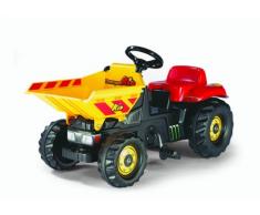 Rolly Toys 024124 Tret-Dumper Kid | Trettraktor 93 x 44 x 52 cm | Kippbarer Dumper vorne, mit Arretierung | Farbe schwarz/gelb/rot