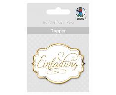 Ursus 56700003 - Topper Einladung, 6,5 x 7,6 cm, 8 Stück, weiß/gold