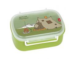 sigikid, Jungen, Brotdose mit buntem Bären-Druck, Brotzeitbox Forest Grizzly, Grün, 24780