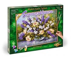 Schipper 609130717 - Malen nach Zahlen - Sommerblumen - Bilder malen für Erwachsene, inklusive Pinsel und Acrylfarben, 40 x 50 cm