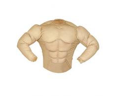 Widmann 43063 – Super Muskel Shirt, beige, Kleidungsstück, Oberteil, Bodybuilder, Soldat, verschiedene Größen, Motto Party, Karneval, Halloween