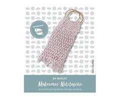 Pracht Creatives Hobby 5953-60151 Bastelset zum Gestalten Einer Makramee-Netztasche, Komplettset mit Hellrosa recycelter Papierkordel, Holzringen und Anleitung