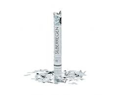 Relaxdays Party-Popper 40 cm, 6-8m Effekthöhe, Konfetti-Shooter, Konfetti-Kanone, Silber