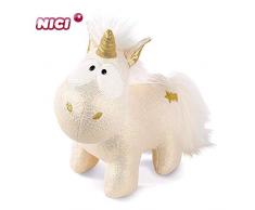 NICI Theodor Einhorn Kuscheltier Shooting Star - 22 cm - Goldenes Einhorn Plüschtier mit goldenem Horn und glänzendem Plüschfell - Für jedes Alter geeignet - 43724