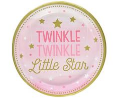 Creative Convertting- Teller 23 cm Brilla la Stellina-One Little Star Girl, mehrfarbig, 8C322249