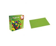 Hubelino 420473 55-teiliges Bahnelemente Set Kugelbahn & 420312 - Kugelbahn - Grundplatte 560 Noppen - ab 3 Jahre (100% kompatibel mit Duplo)