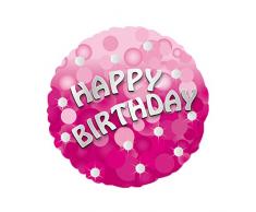 amscan Happy Birthday Pink Sparkle Folienballon, Folie, Mehrfarbig