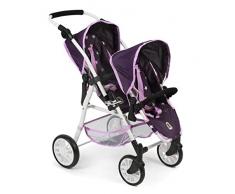 Bayer Chic 2000 691 71 Tandem-Buggy Twinny, Zwillingspuppenwagen für Puppen bis 50 cm, Stars lila