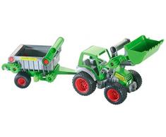 Wader Farmer Technik Traktor mit Frontlader und Anhänger
