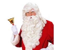 Widmann S0785 – Perücke Santa Claus, mit Bart, Schnurrbart und Augenbrauen, weiß, Nikolaus, Weihnachtsmann, Set, Kostümaccessoire, Weihnachten, Nikolaustag, Motto Party, Karneval
