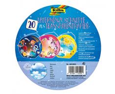 folia 682003 Laternenzuschnitte Himmel, aus Transparentpapier 115g/m² für Rundlaternenrohlinge, Ø 16,8 cm, 20 Stück, zum Basteln von individuellen Laternen