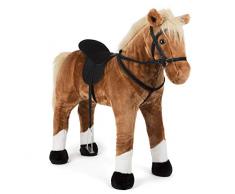 Small Foot 11177 Stehpferd mit Sound, braun, aus Holz, sicherer Sitz durch Steigbügel und Zügel, ab 3 Jahre Spielzeug
